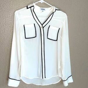 White with black piping